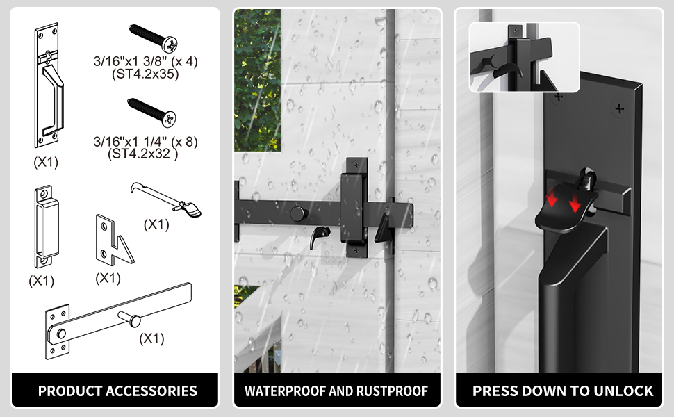 Bdmetals Gate Latch Heavy Duty for Wooden Fence, Aluminum Double Side Swinging Door