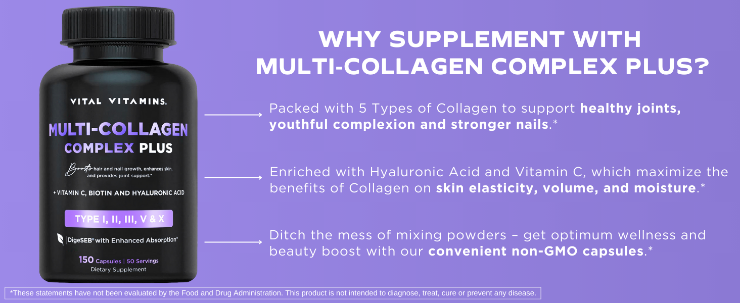 vital vitamins multi collagen complex collagen supplements for men women