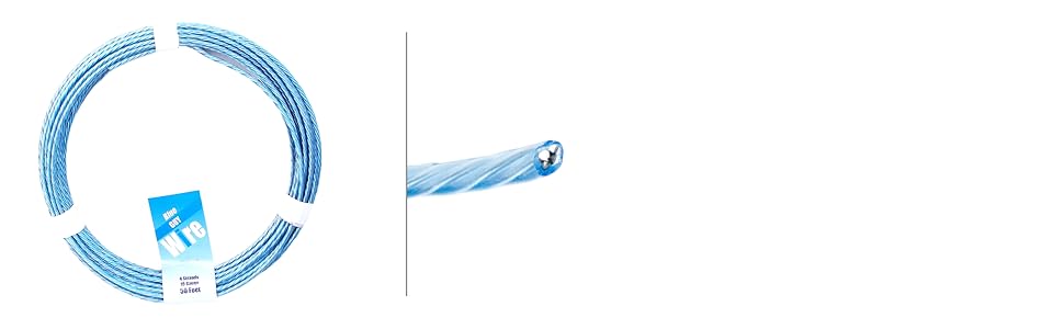 ひら　50cm4mm Amazon.com: 19 WG x 50' 4 Strand Blue Vinyl Coated