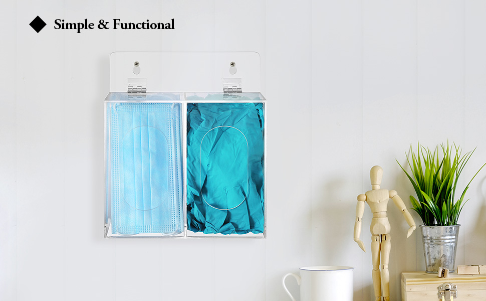 MyGift Premium Clear Acrylic Personal Face Mask Storage Box