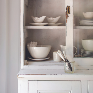 white and faded, cupboard photo