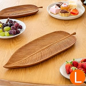 Amazon.co.jp: Wood Collection 木製プレート お皿 リーフ