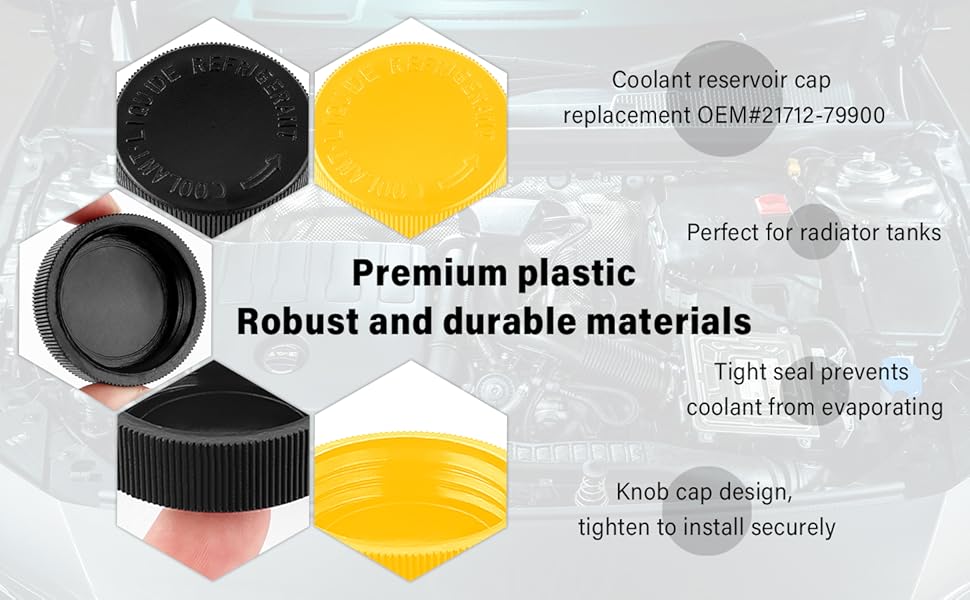 2PCS Coolant Reservoir Cap Knob Type Engine Coolant Tank