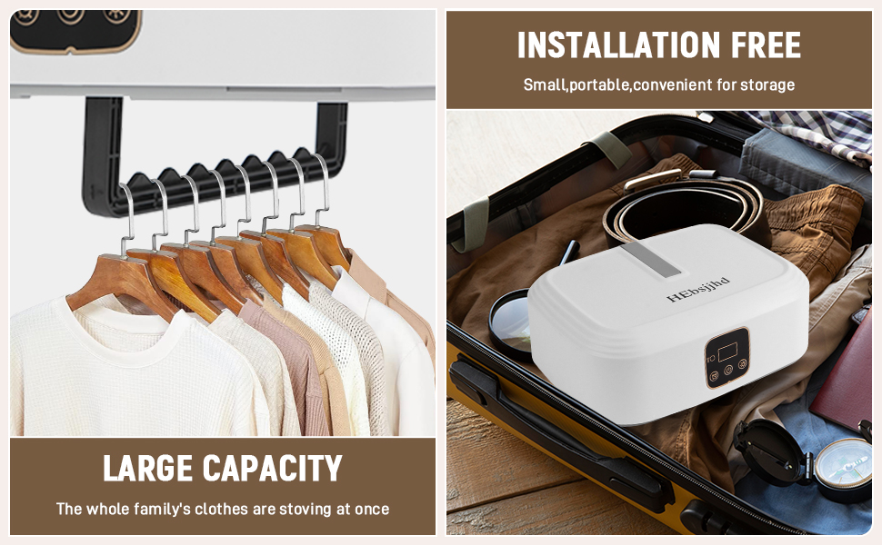 Portable Dryer With 480 Minute Timer Function 20 Minute Quick Drying Mini Dryer - a Compact Suitable for RVs, Apartments, Travel, Student Dormitories, equipped With a Drying Bag Remote Control 8 Mini dryer