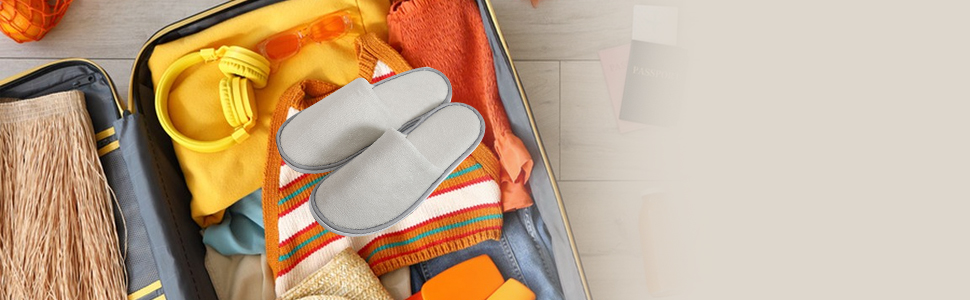 Cosysparks Portable Travel Slippers, Non-Disposable Hotel Slippers Reusable Spa Flight Anti-Slip Indoor House 23 Indoor house slippers for guests
