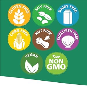 Gluten, soy, dairy, corn, nut, shellfish and GMO free - Vegan formula