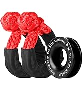 BCJCLTS Synthetic Soft Shackle & Winch Recovery Ring Kit, 1/2'' x 22'' Recovery Soft Shackle(56,0...