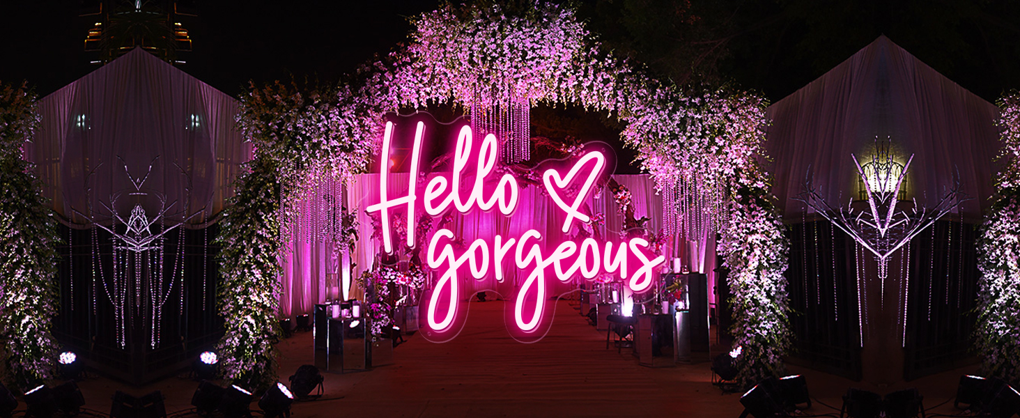 hello gorgeous neon signs