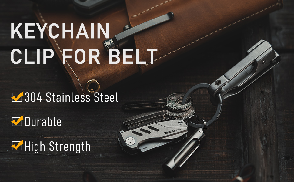 KeyUnity KS02 EDC Belt Key Ring Clip Quick Release Stainless Steel Duty