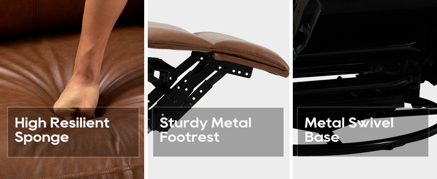 the detail of leather rocking chair