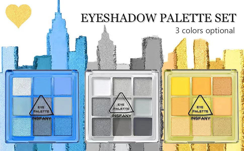 9 Colors Smokey Grey Eyeshadow Palette,Highly Pigmented Mattes Shimmers Powder Eyeshadow Palette