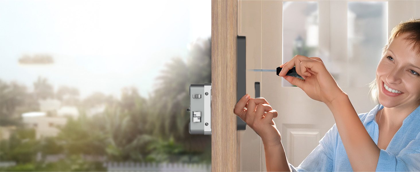 smart lock installation, DIY, home security, smart home, screwdriver, door lock ,technology