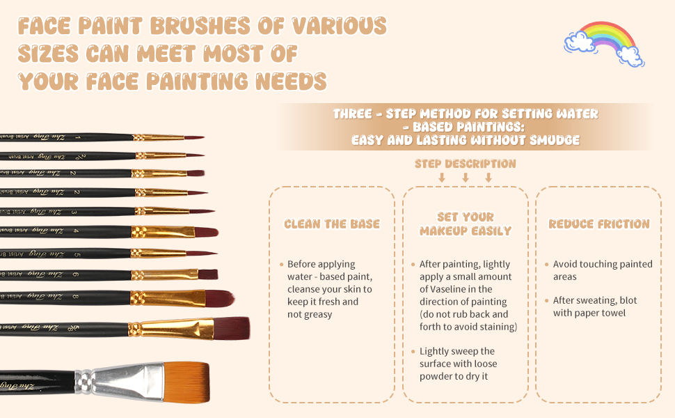 face painting kit with brushes