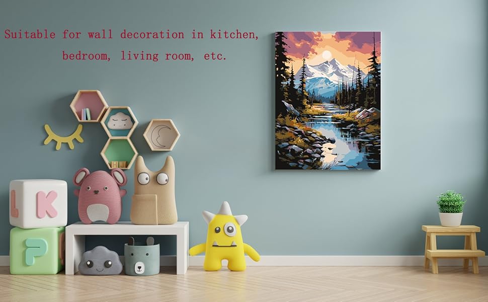 ifymei Paint by Numbers for Adults with Frame, DIY Gift Arts Kits with