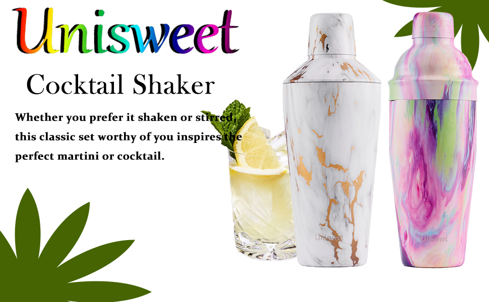 UNISWEET Cocktail Shaker 23oz Martini Shaker Bar Shaker