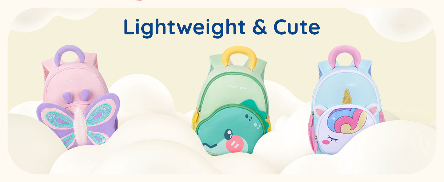 lightweight kids backpack cute design butterfly dinosaur unicorn