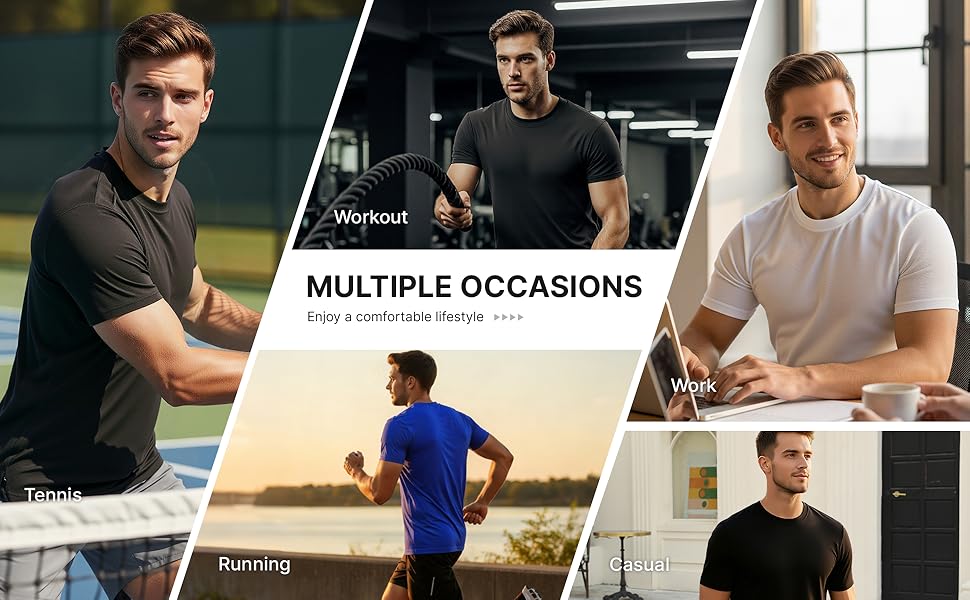 5 Pack Men&#39;s Workout T-shirts