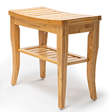 bamboo wood shower bench