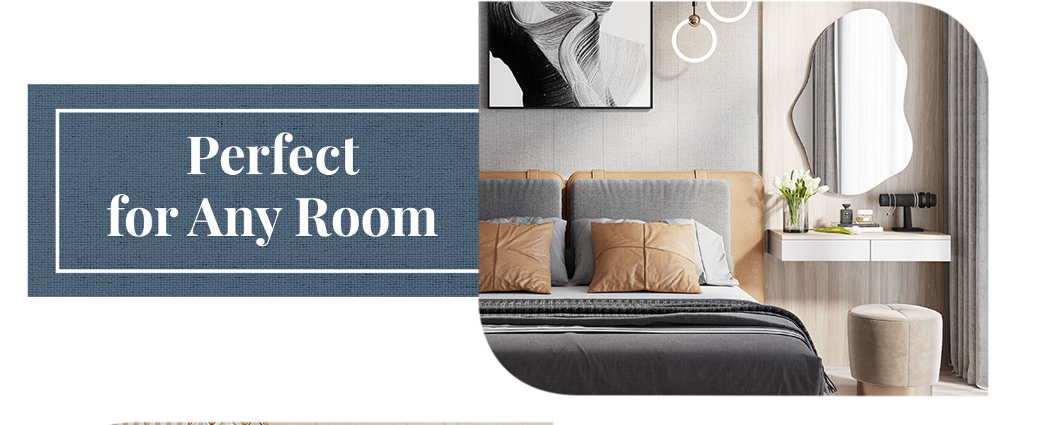 Barnyard Designs Asymmetrical Irregular ... 14 Cloud Wall Mirror Sturdy Mount Hanging Rope Easy Installation Coastal Charm