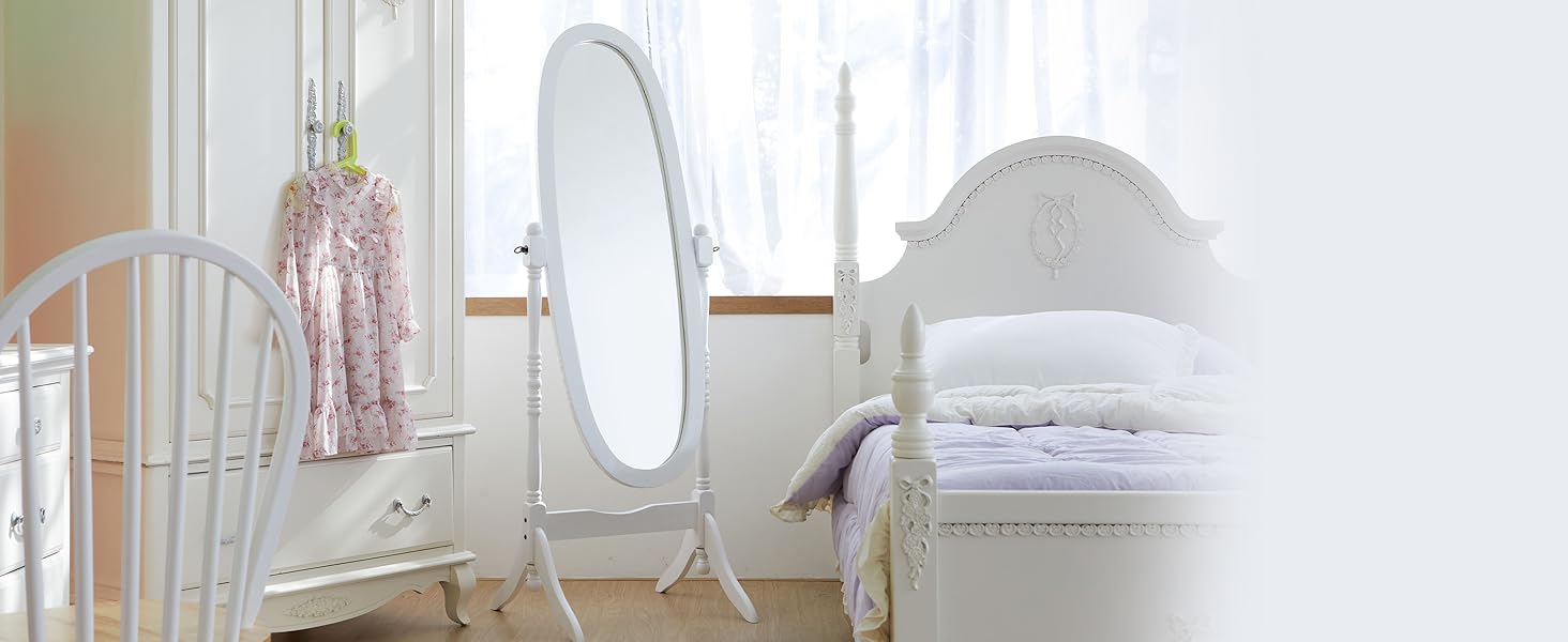 ashley antique full length oval arched tilting vanity bedroom standing wood wooden dressing mirror 