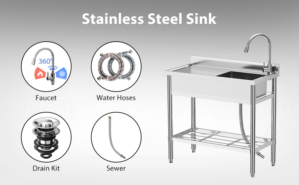 Commercial Restaurant Kitchen Sink