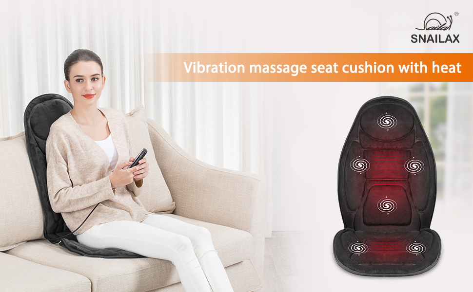 Snailax Vibration Massage Seat Cushion with Heat,Back