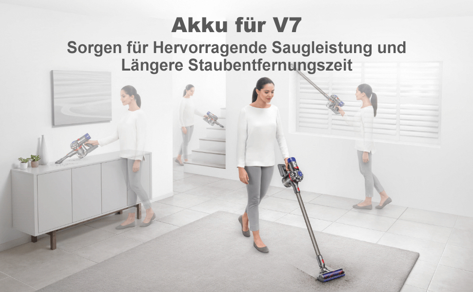 5000mAh V7 Ersatzakku für Dyson V7 Akku Kompatibel mit SV11 V7 Animal