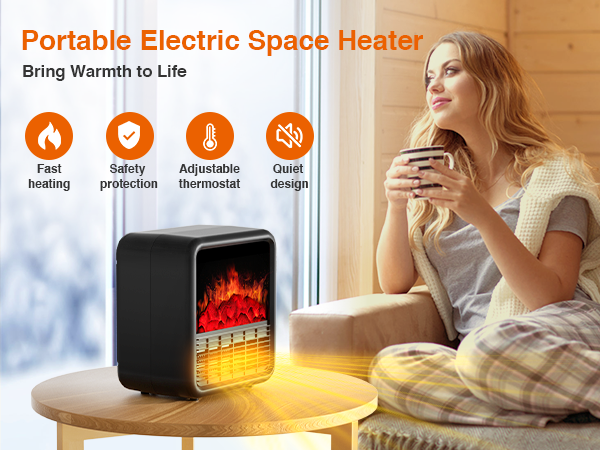 mini Space Hearet　ミニヒーター　ミニ　ヒーター　シルバー Amazon.com: Small Portable Space Heater for indoor use with