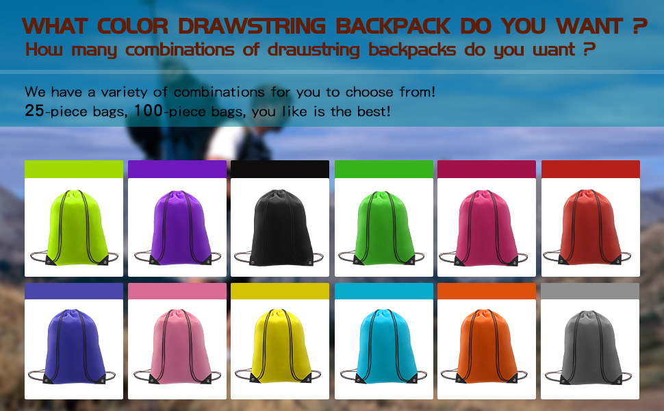 Theresduet 25 Pack Drawstring Backpack Bags, Drawstring