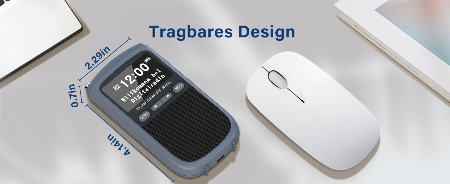 Greadio Portable DAB Plus Radio Small, FM Radio with 1000 mAh