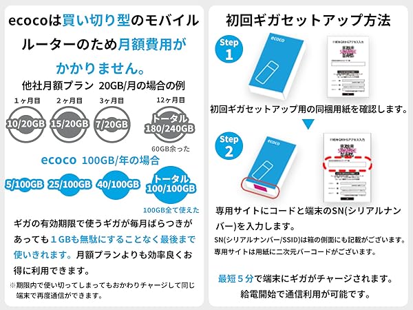 Amazon.co.jp: 【ecoco】1年間 100GB データ付 USB型 ポケット