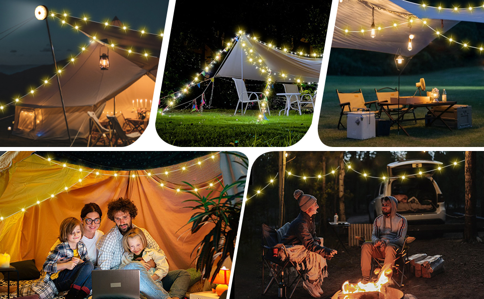Camping string lights outdoor
