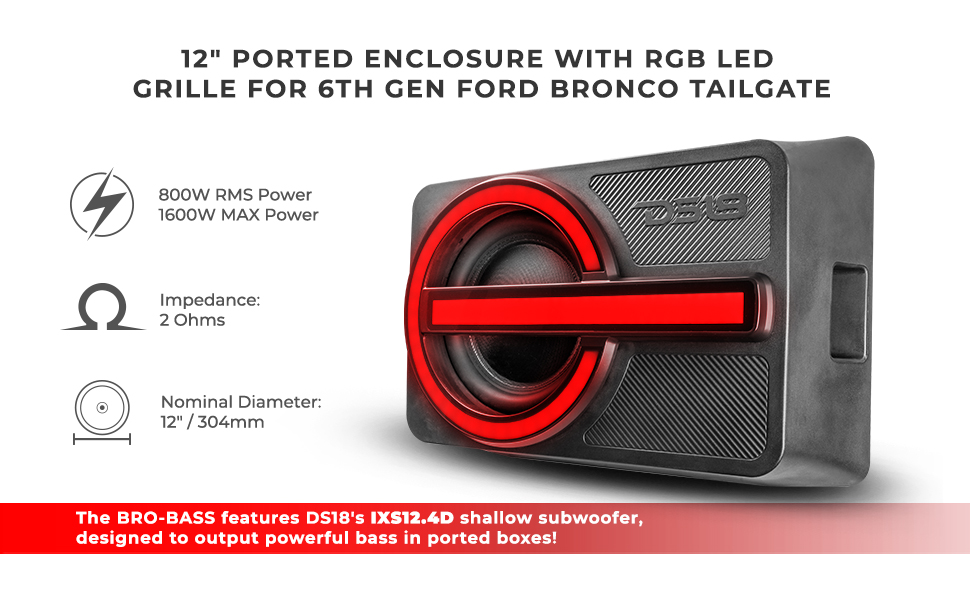 SUBWOOFER ENCLOSURE, FORD BRONCO 6TH GEN, BRONCO ACCESSORIES, DS18 SPEAKERS