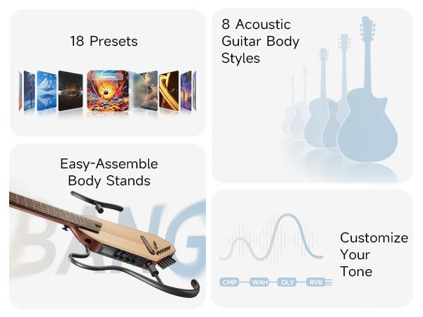 DONNR HUSH-I PRO トラベルギター HUSH-I PRO Acoustic-Electric Travel Guitar with Sound