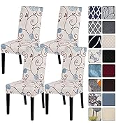 SearchI Dining Room Chair Covers Set of 4, Stretch Printed Parsons Chair Slipcovers Super Fit Spa...