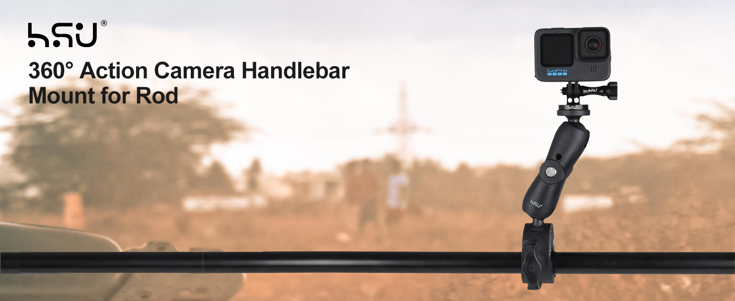 HSU Handlebar Mount for GoPro, Helmet Mount Kit for Insta360, Extension