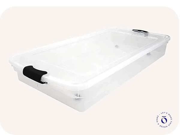 断捨離さん専用セット Amazon.com: HOMZ 2-Pack Under Bed Storage, Clear Plastic