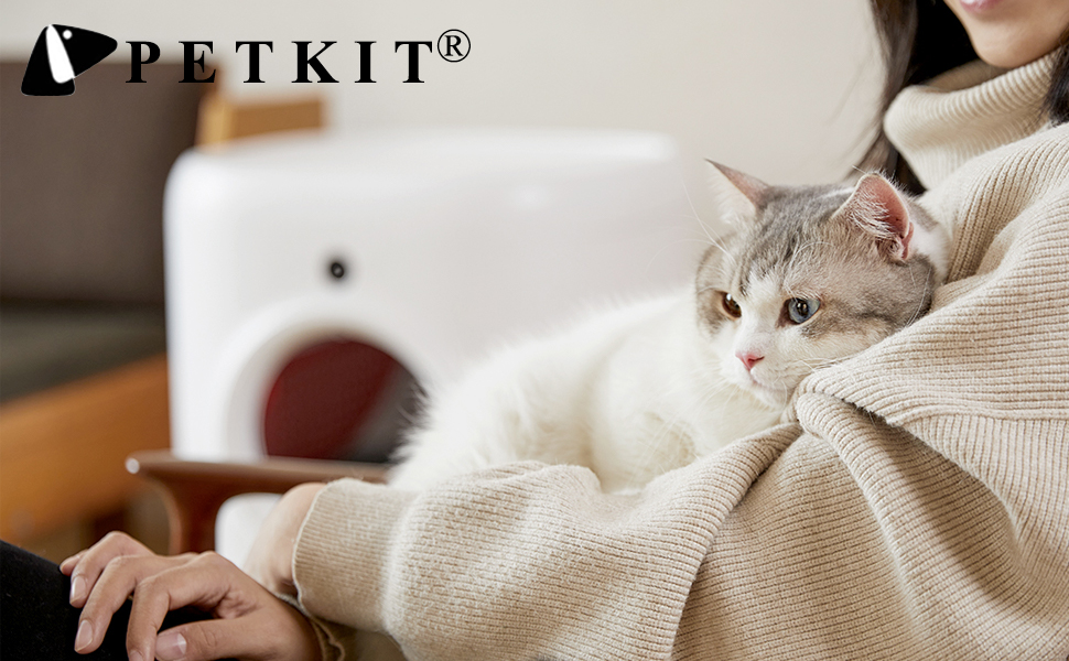 PETKIT Automatic Cat Litter Tray with Hood Self Cleaning Kitten Litter