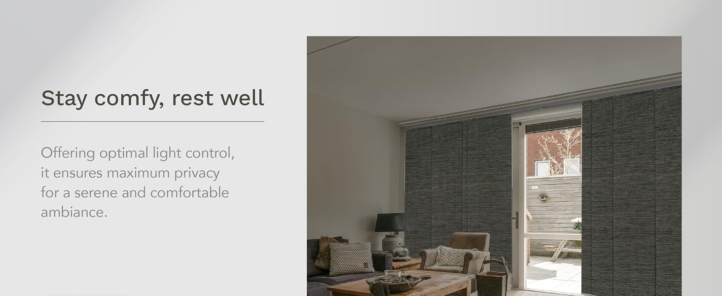 GoDear Design Grey Thermal Blackout vertical blinds for patio door window sliding glass doors