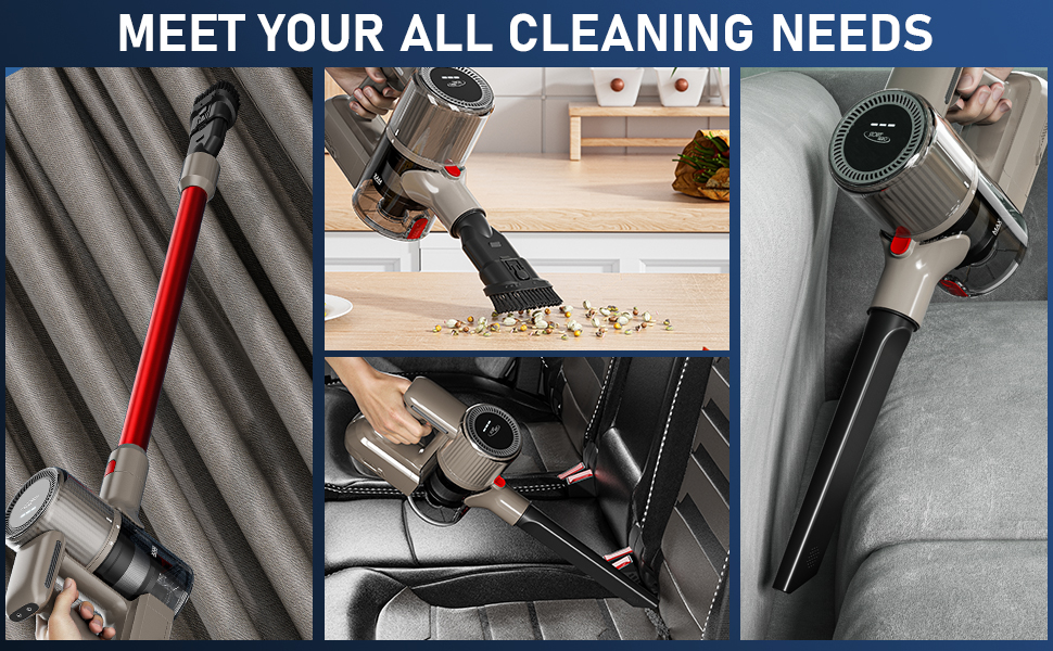 STORMHERO Cordless Vacuum Cleaner, Wireless Stick Vacuum for Carpter