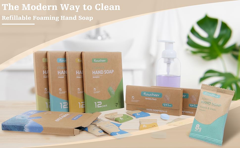 flowcheer Foaming Hand Soap Tablet RefillsSample Pack Hand Wash 5 TabletsZero