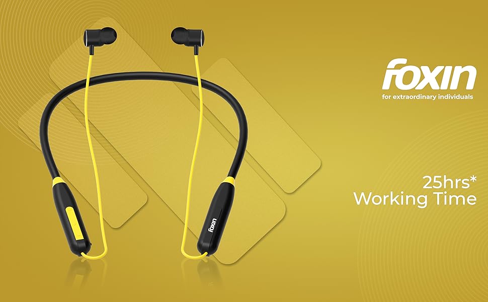 Bluetooth earphone with 25 hours Playtime