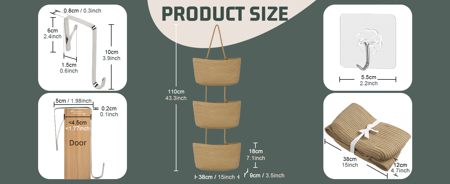 Over Door Storage Organiser Wall Hanging Storage Bag Hanging Storage Organiser 3 Pockets