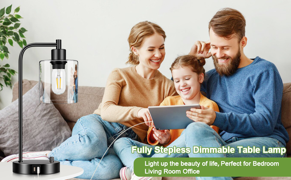 Table Lamp with 2 USB Charging Ports