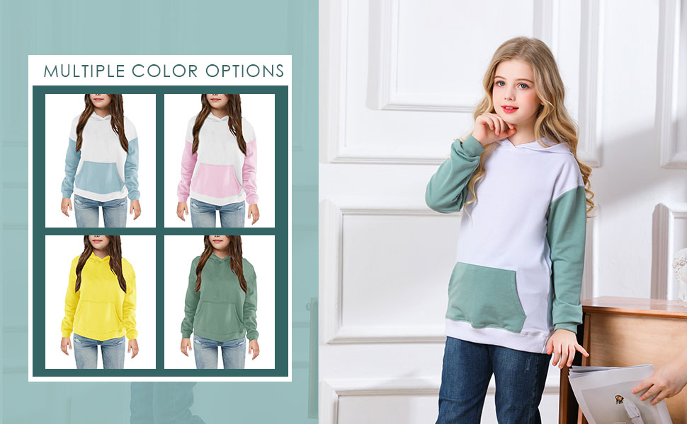 girls colorblock hoodies