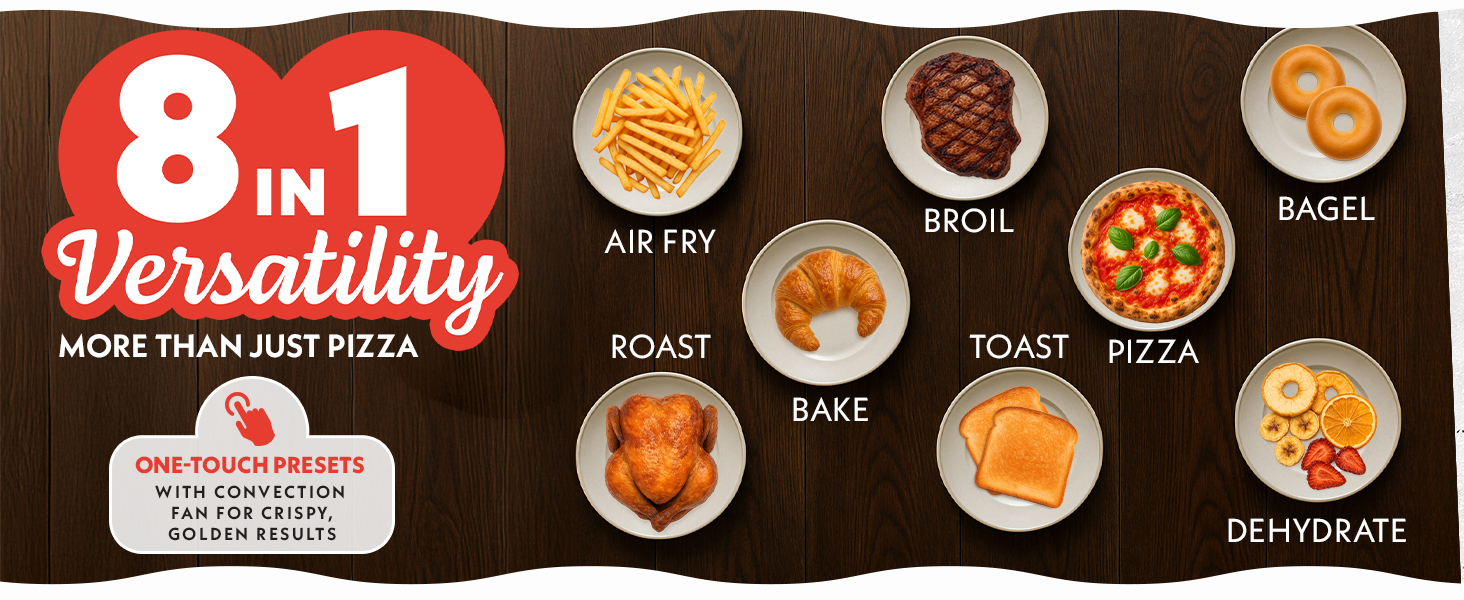 Versatile Cooking Machine Pizza Maker Broil, Dehydrate and more