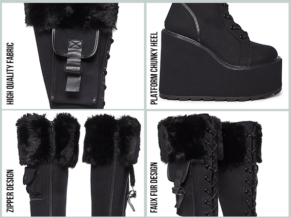 Amazon.com | AMINUGAL Knee High Boots Women Round Toe Black