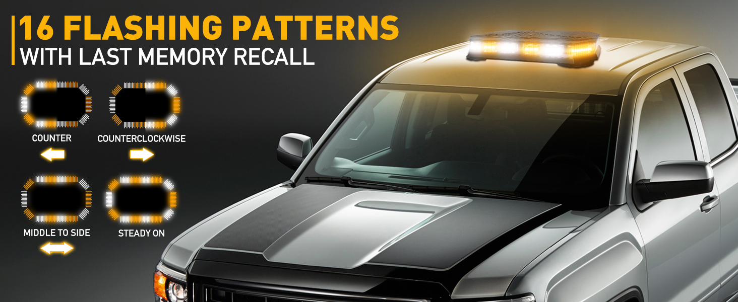 HLauto 406D Rooftop Emergency Strobe Lights Bar, 102 LED