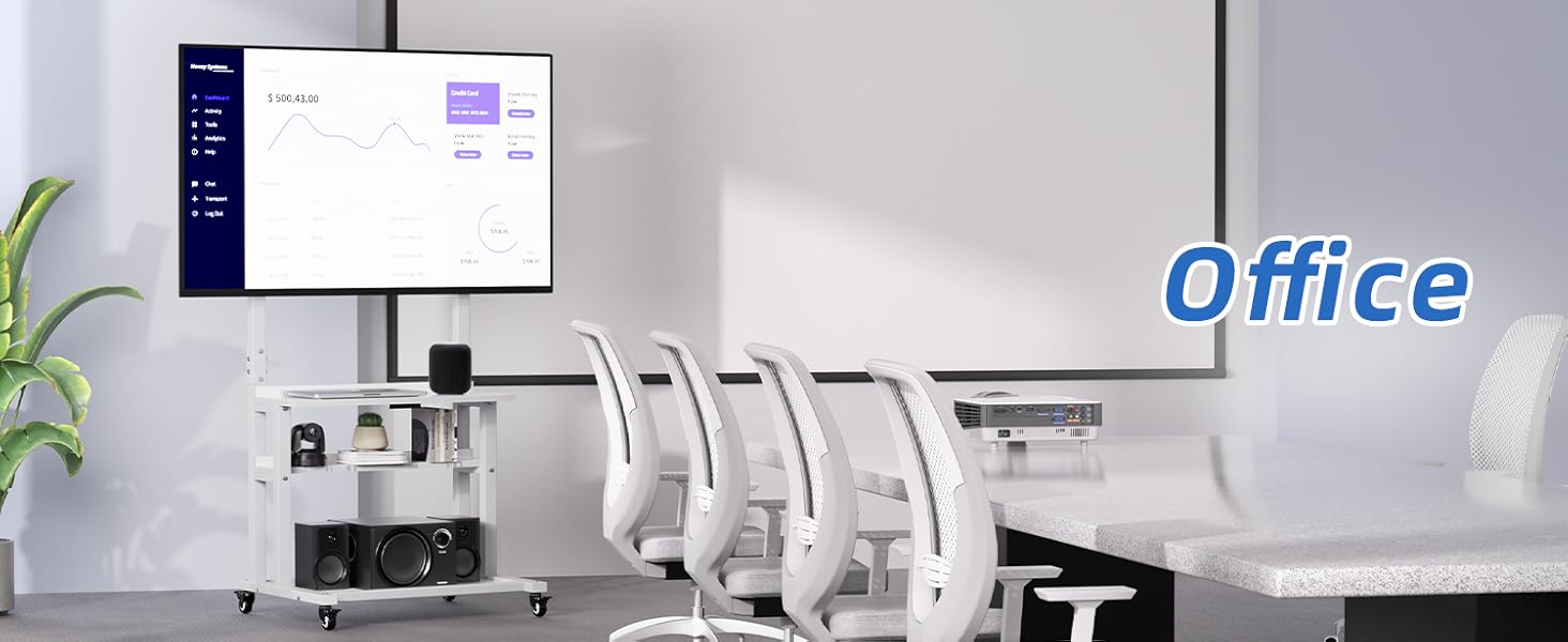  Mobile TV Cart with Wheels