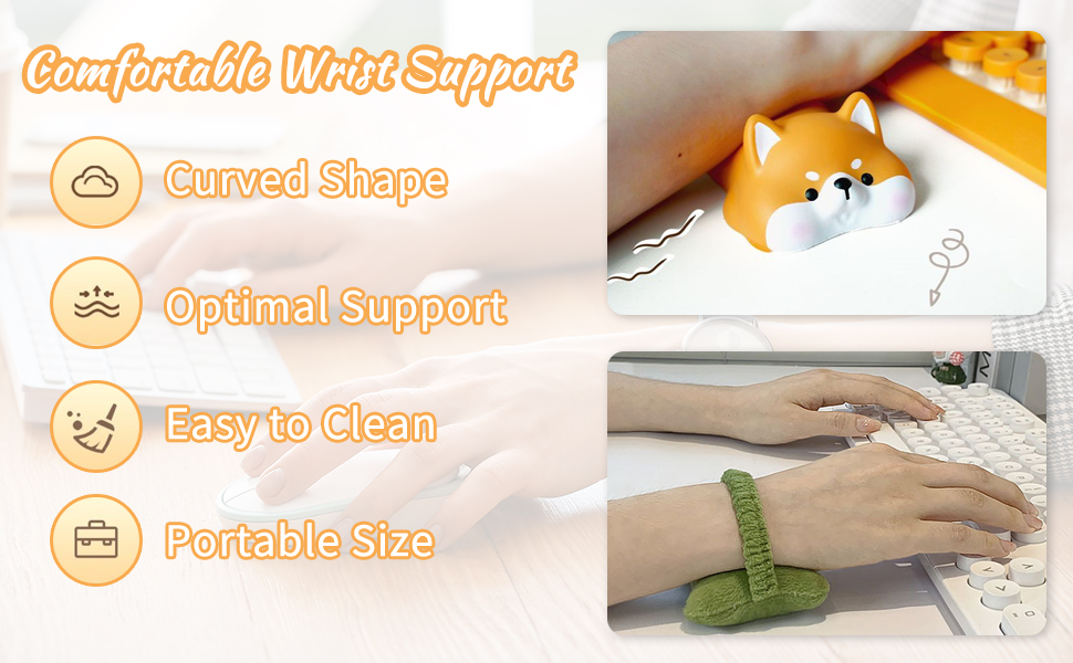 4Pcs Cute Mouse Wrist Rests, FHDUSRYO Ergonomic Wrist